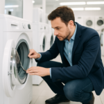 Inspecting a second-hand washing machine before buying in Auckland NZ