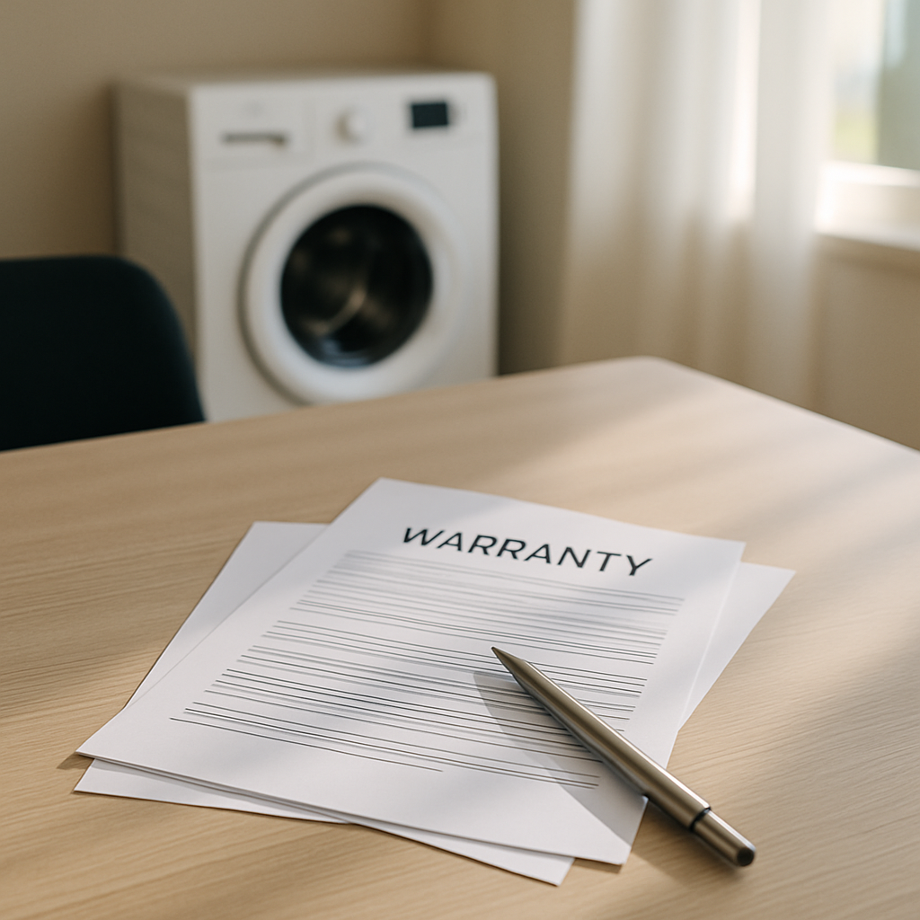 Washing machine warranty documentation for second-hand purchase in New Zealand