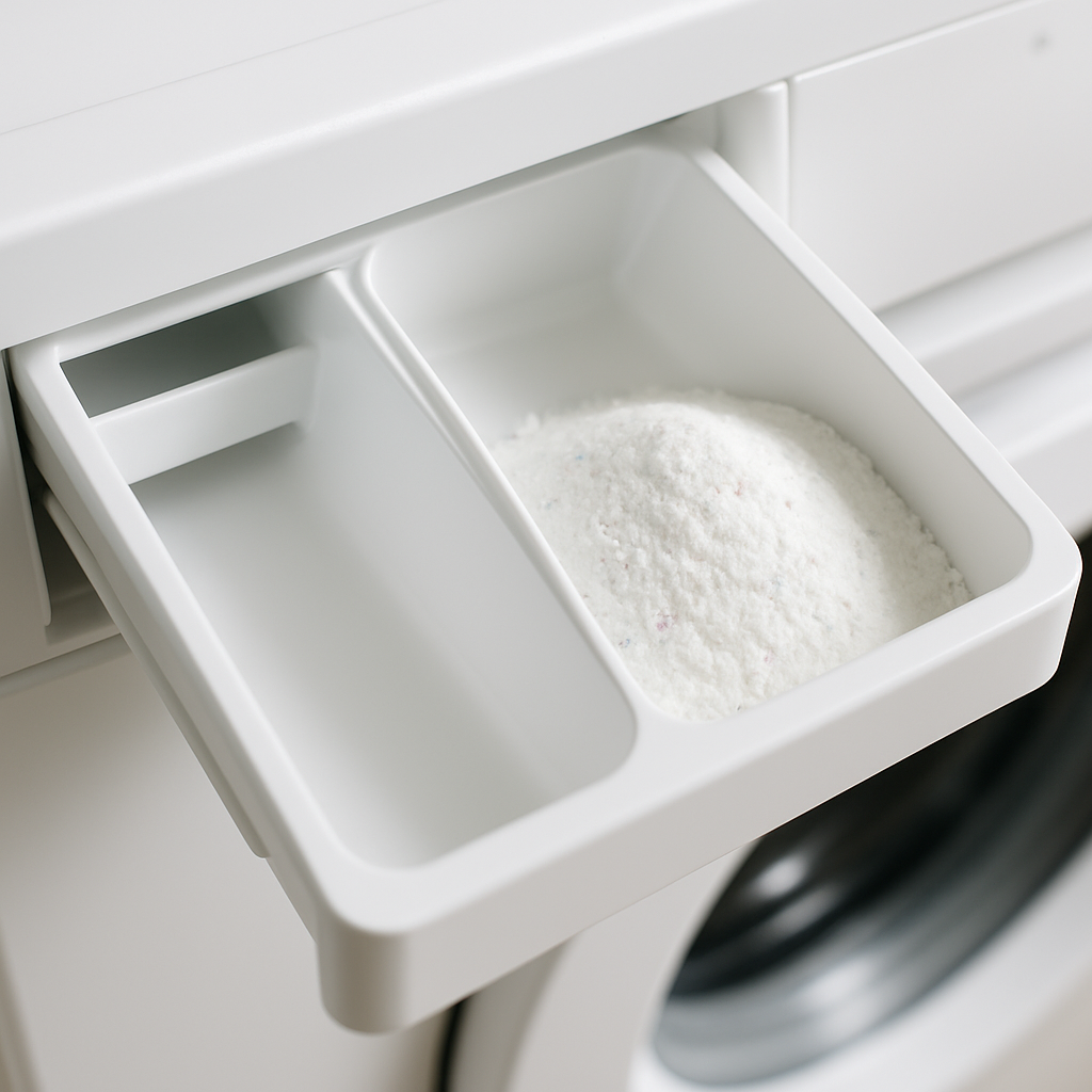 Washing machine detergent drawer NZ - correct small amount of powder detergent