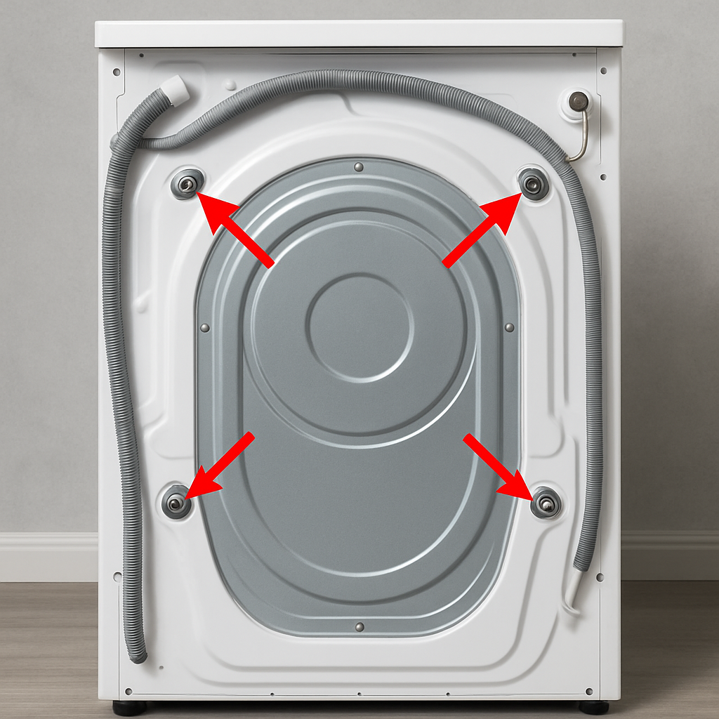 Washing machine transport bolts NZ - must be removed before use to prevent loud noise